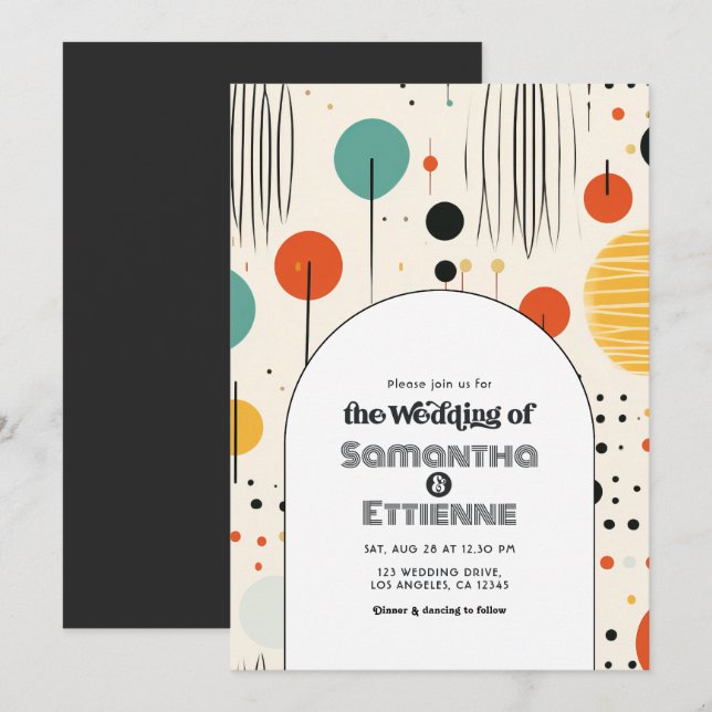 Groovy Retro Vibes Wedding Invitation (Front/Back)