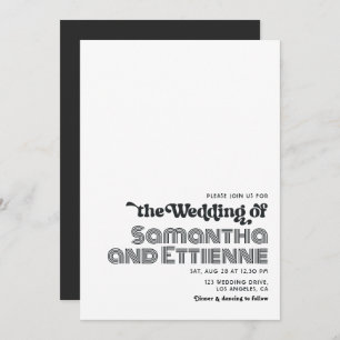 Groovy Retro Vibes Wedding Invitation