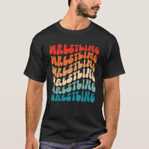 Groovy Retro Wrestling Girl Retro 70s Hippie Boho T-Shirt