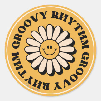 Groovy Rhythm Classic Round Sticker