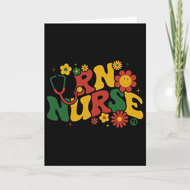 Groovy Rn Registered Nurse Juneteenth Black Histor Card (Front)
