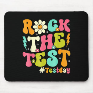 Groovy Rock The Test Motivational Retro Teachers T Mouse Pad