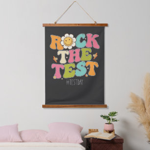 Groovy Rock The Test Motivational Testing Day Hanging Tapestry