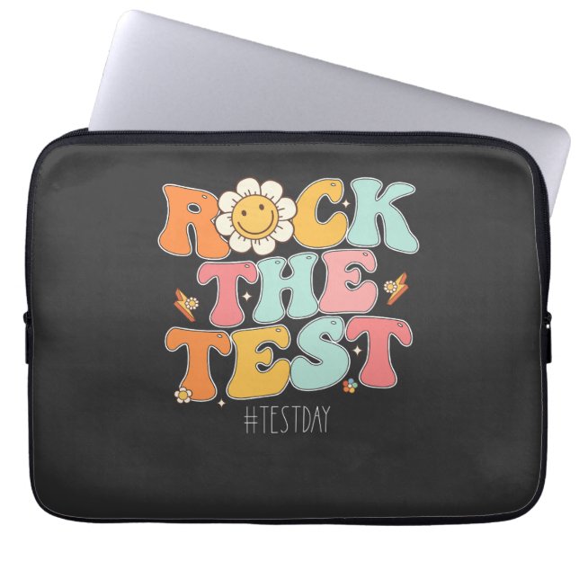 Groovy Rock The Test Motivational Testing Day Laptop Sleeve (Front)