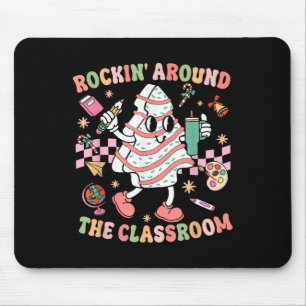 Groovy Rocking Around Clroom Teacher Christmas Tre Mouse Pad