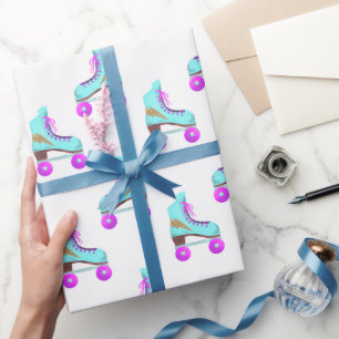 Groovy Roller Skates Pattern Wrapping Paper