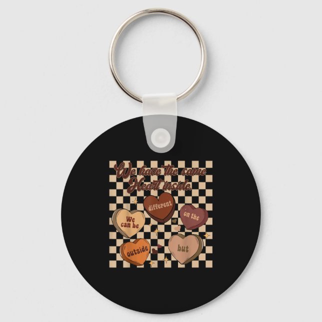 Groovy same heart inside juneteenth black history key ring (Front)