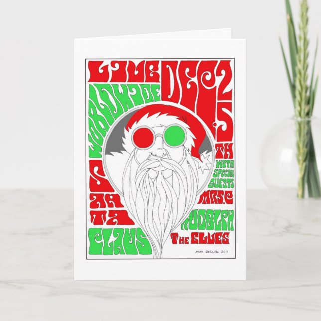 Groovy Santa Holiday Card (Front)