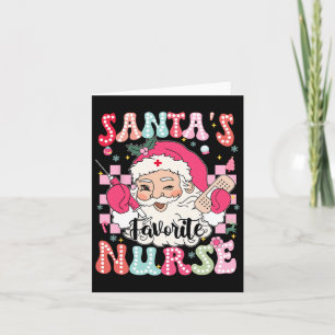 Groovy Santas Favourite Nurse Christmas Xmas Rn Cn Card