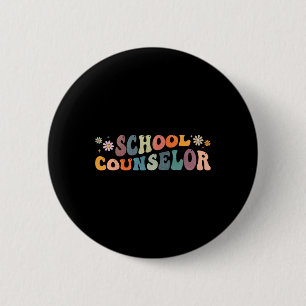 Groovy School Counsellor Counseling Mental Health 6 Cm Round Badge