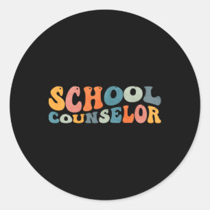 Groovy School Counsellor Counseling Mental Health Classic Round Sticker