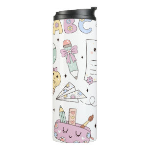 Groovy School Design Theme Thermal Tumbler