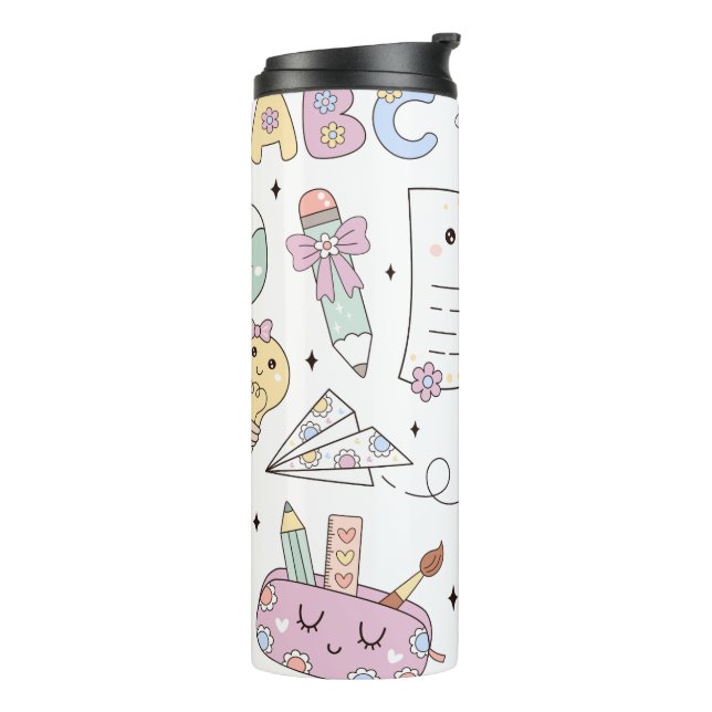 Groovy School Design Theme Thermal Tumbler (Rotated Left)