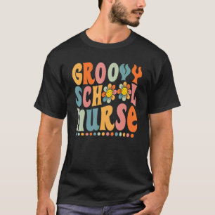 Groovy School Nurse Colourful Daisy back To school T-Shirt