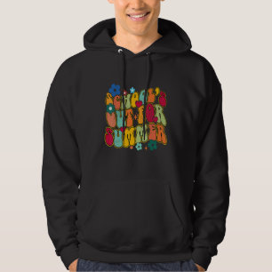 Groovy Schools Out for Summer Ladies Women Kids Te Hoodie