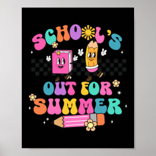 Groovy Schools Out For Summer Vintage Poster