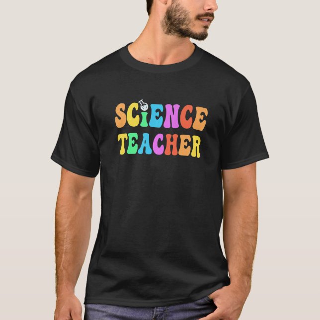 Groovy SCIENCE TEACHER Technology Teacher STEM Squ T-Shirt (Front)