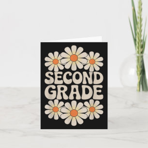 Groovy Second Grade Retro Back To School 2nd Kids Card