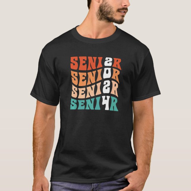 Groovy Senior 2024 Graduation My Last First Day Se T-Shirt (Front)
