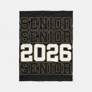 Groovy Senior 2026 Cl Of 2026 Graduate Senior Men Fleece Blanket