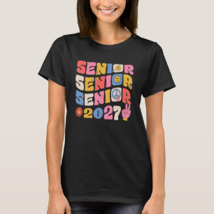 Groovy Senior 2027 Graduation Back To School Class T-Shirt