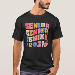 Groovy Senior 2031 Graduation Back To School Class T-Shirt
