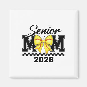 Groovy Senior Mom Softll Cl Of 2026 Coquette Bow M Magnet