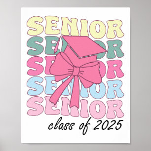 Groovy Senior Year 2025 Graduation Senior Cl Of 20 Poster