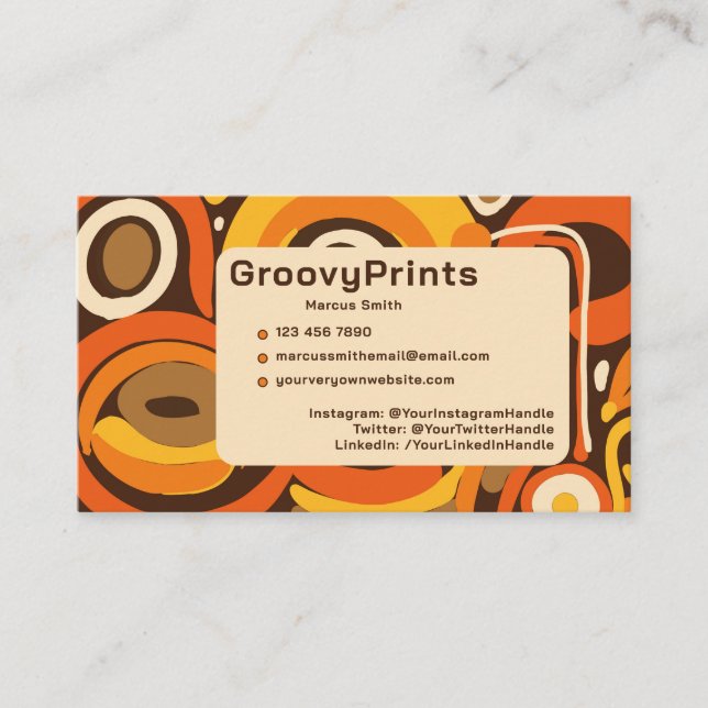 Groovy seventies business card (Front)