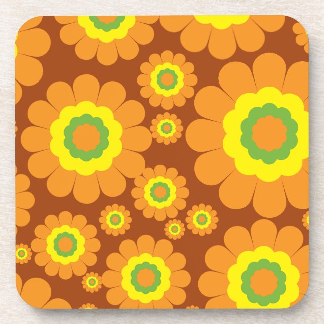 Groovy Seventies Flowers Coaster (Front)