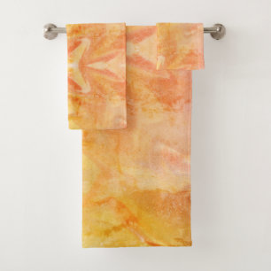 Groovy Seventies sunrise watercolor Bath Towel Set