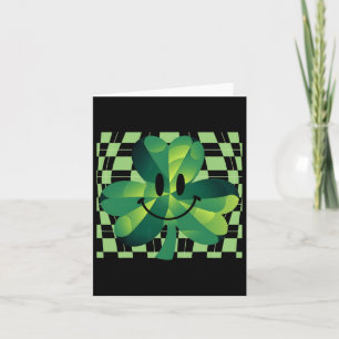 Groovy Shamrock Smile Face St Patricks Day Card