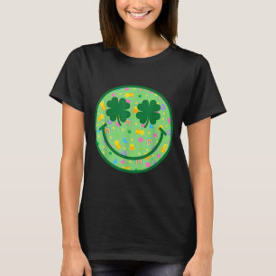 Groovy shamrock smile face st patricks day men T-Shirt