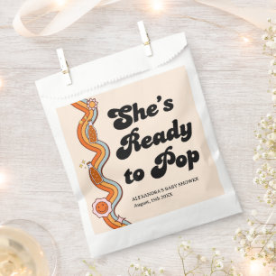 Groovy Shes Ready to Pop Persimmon Mustard Cream Favour Bag