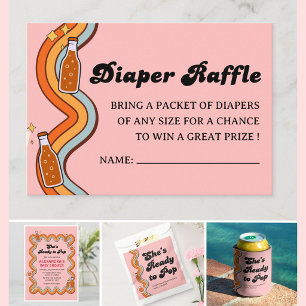 Groovy Shes Ready to Pop Retro Dusty Rose Enclosure Card