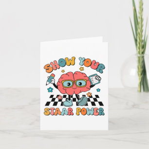 Groovy Show Your Staar Power Brain Teacher Testing Card