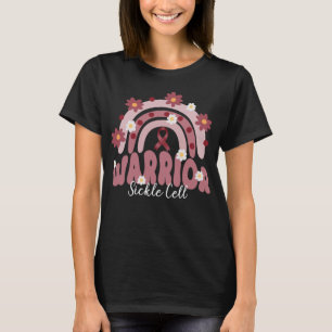 groovy sickle cell warrior rainbow flower T-Shirt