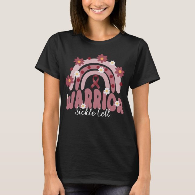groovy sickle cell warrior rainbow flower   T-Shirt (Front)