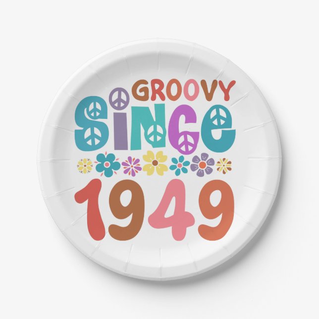 Groovy Since 1949 Paper Plate (Front)