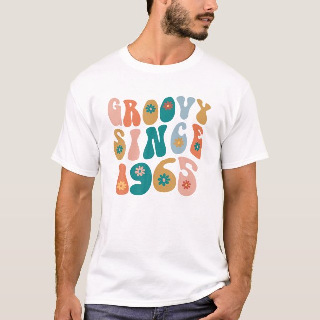 Groovy Since 1965 57Th Birthday Hippie Style 57 Ye T-Shirt (Front)