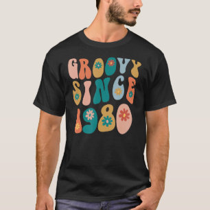 Groovy Since 1980 42nd Birthday Hippie Style 42 Ye T-Shirt