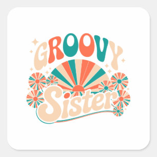 Groovy Sister Boho Vibes Square Sticker