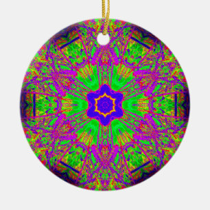 groovy six-point blue star ceramic tree decoration