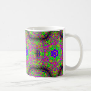 groovy six-point blue stars coffee mug
