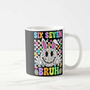 Groovy Six Seven Bruh Bunny Easter Day Smile Face Coffee Mug
