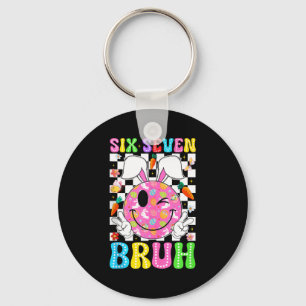Groovy six seven bruh easter day 6 7 meme bunny key ring