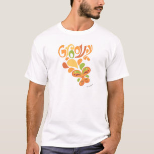Groovy Sixties Hippie Illustrated Butterfly Design T-Shirt