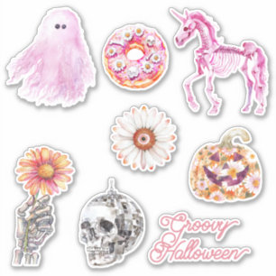 Groovy Skeleton Unicorn Ghost Hand Halloween