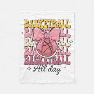 Groovy Sketll Coquette Bow Women Sketll All Day Fleece Blanket