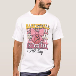 Groovy Sketll Coquette Bow Women Sketll All Day  T-Shirt